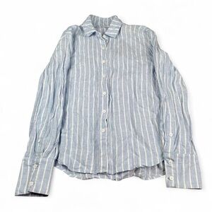 Reformation Light Blue and White Striped linen Shirt